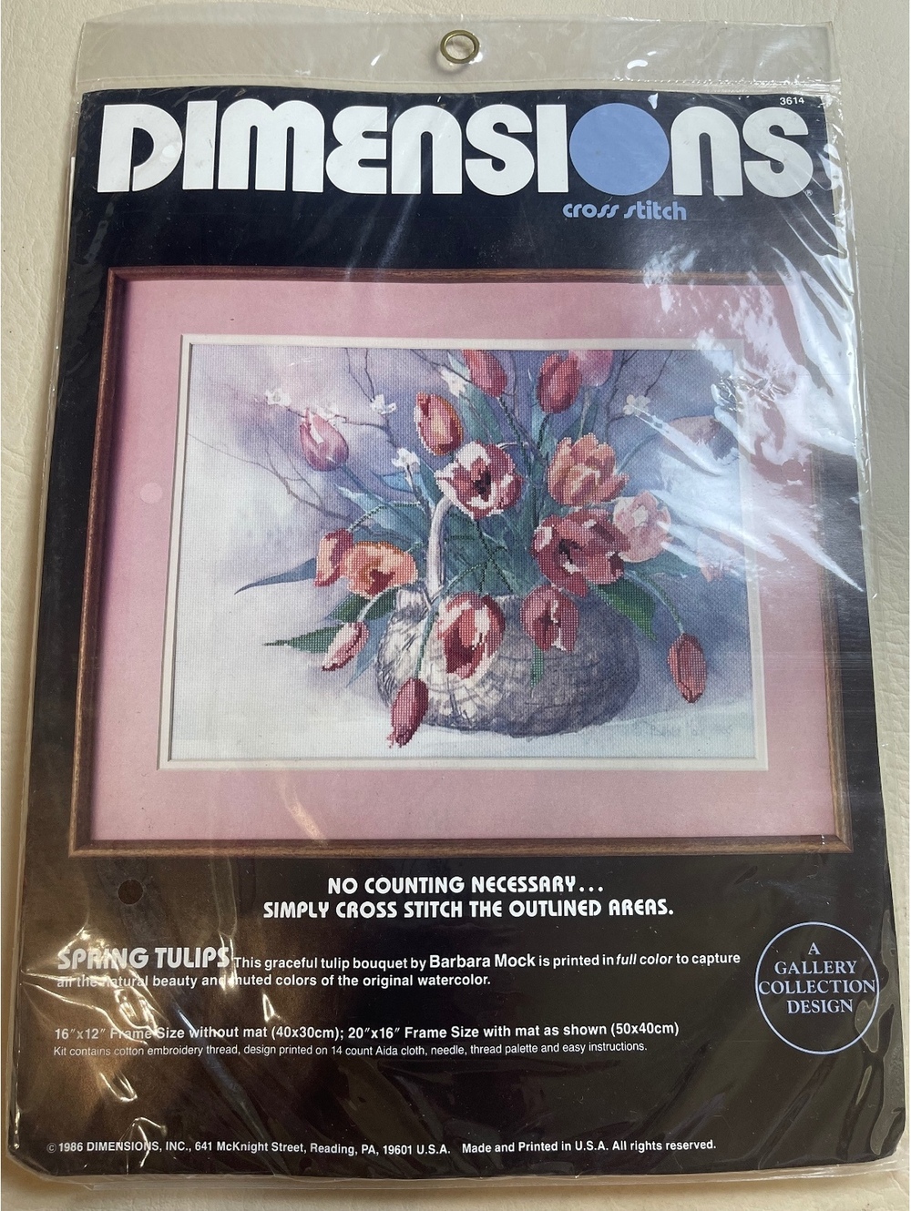 Vintage dimensions cross stitch spring tulips 3614